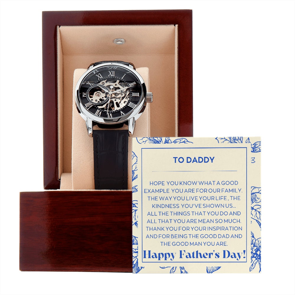 Fathers Day Gift , openwork watch, gift for father, Bonus father, step father