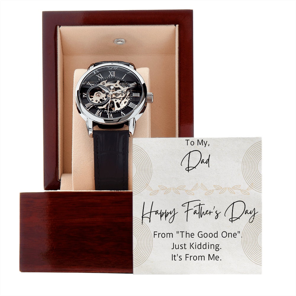 Fathers Day Gift , openwork watch, gift for father, Bonus father, step father